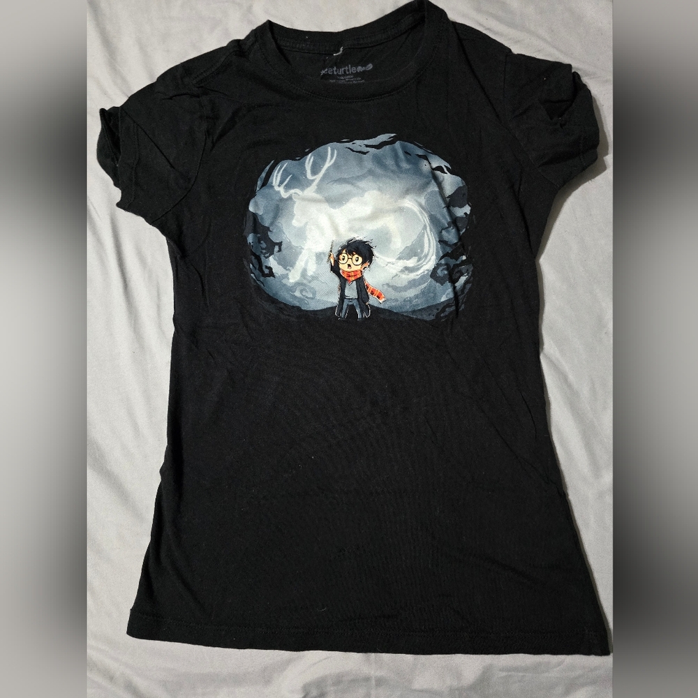 TeeTurtle Black Graphic T-Shirt Harry Potter
